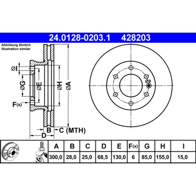 428203 - : ATE Disc Brake Rotor for ATE Image