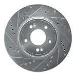 63121040L - : DFC Brake Rotor - Drilled and Slotted - Silver for DYNAMIC FRICTION Image
