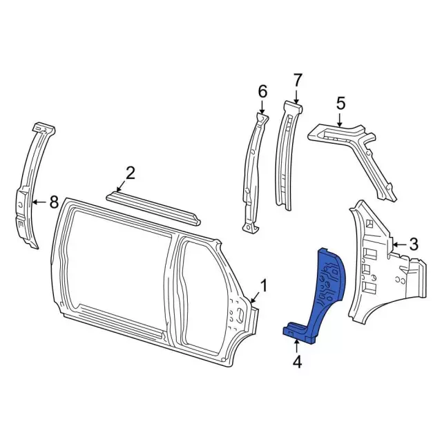 F7UZ1522842A - Body: Hinge Reinforced for Ford: E-150, E-150 Club Wagon, E-150 Econoline, E-150 Econoline Club Wagon, E-250, E-250 Econoline, E-350 Club Wagon, E-350 Econoline, E-350 Econoline Club Wagon, E-350 Super Duty, E-450 Econoline Super Duty, E-450 Super Duty, Econoline Super Duty Image