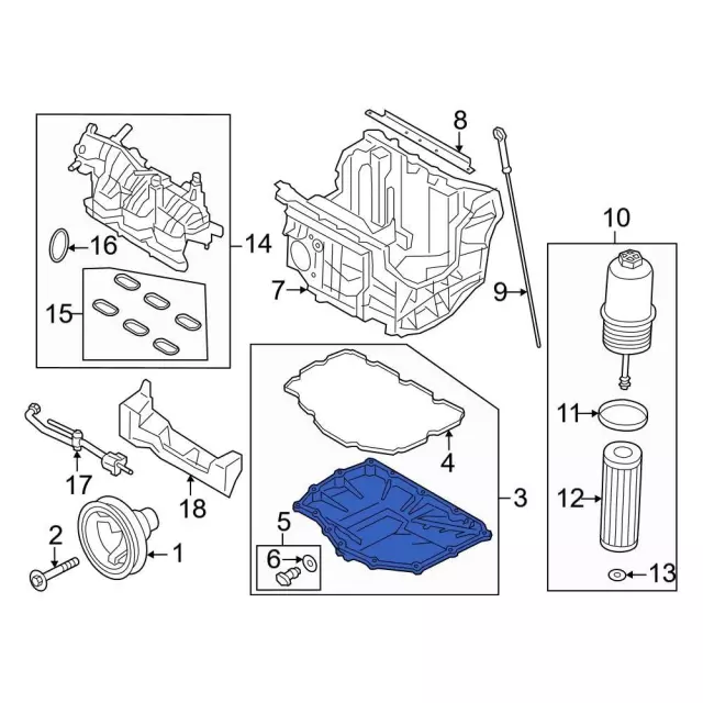 L1MZ6675C - : 2020-2024 Ford - Oil Pan for Ford: Explorer, Police Interceptor Utility | Lincoln: Aviator Image