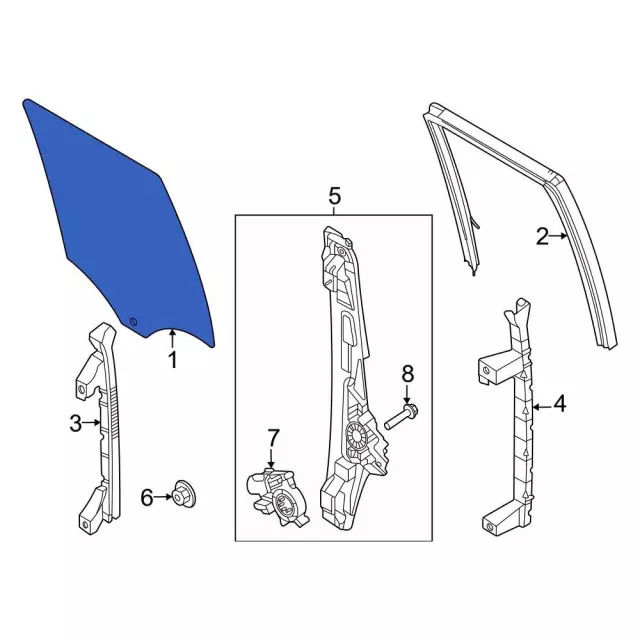 PC3Z1521410B - : Door Glass for Ford Image