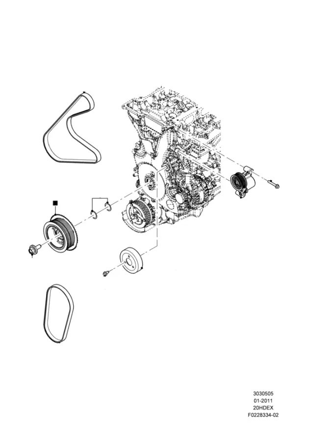 EM5Z8620A - Cooling System: AC Belt for Ford Image