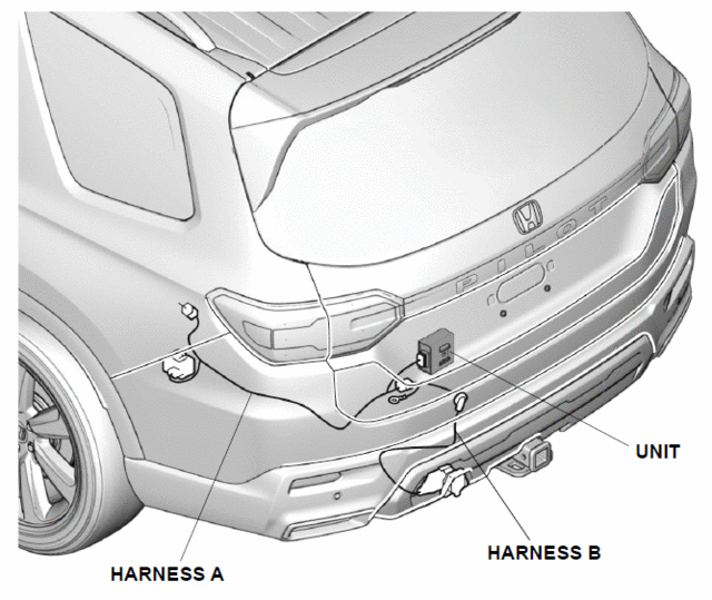 8L91T90100 - Towing: Trailer Hitch Harness for Honda: Pilot Image
