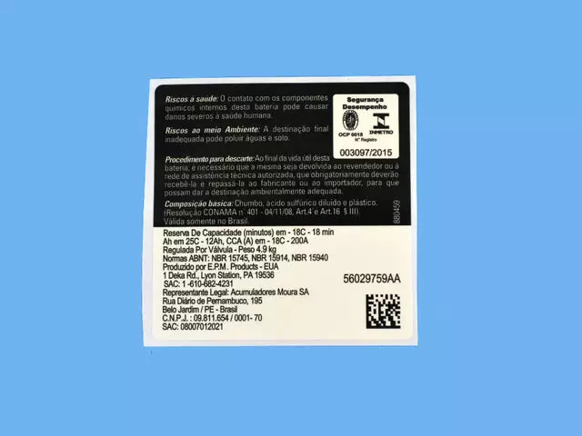 68307217AA - Labels: Battery Warning Label for Mopar Image