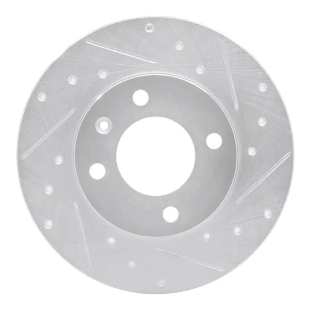 63174000R - Brakes &amp; Brake Parts: DFC Brake Rotor - Drilled and Slotted - Silver for DYNAMIC FRICTION Image
