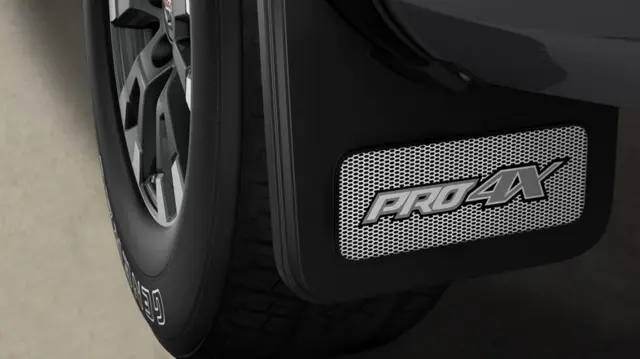 999J2W80D4 - Exterior: 2023-2024 Nissan TITAN - Mud Flaps Rear Kit - Pro-4X for Nissan: TITAN, TITAN XD Image