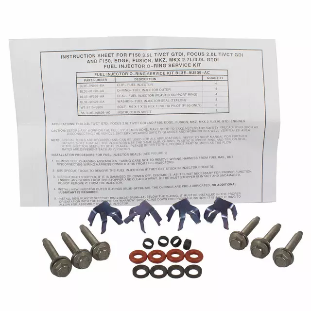 BL3Z9229C - : Fuel Injector O-Ring Kit for Ford: EcoSport, Edge, Expedition, F-150, Focus, Fusion, Transit-150, Transit-250, Transit-350, Transit-350 HD | Lincoln: Continental, MKX, MKZ, Nautilus, Navigator Image