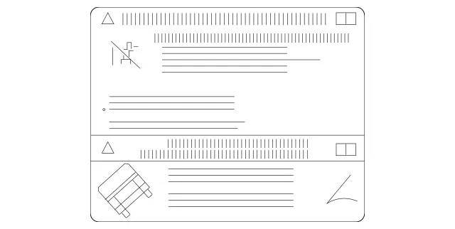 8172103 - Panelling: Information Label for Mercedes-Benz: EQB 250+, EQB 300, EQB 350, GLA250, GLA35 AMG, GLA45 AMG, GLB250, GLB35 AMG, GLC300, GLC43 AMG, GLC63 AMG, GLC63 AMG S, GLE350, GLE450, GLE450e, GLE53 AMG, GLE580, GLE63 AMG S, GLS450, GLS580, GLS63 AMG, Maybach GLS600, Sprinter 1500, Sprinter 2500, Sprinter 3500, Sprinter 3500XD, Sprinter 4500 Image image