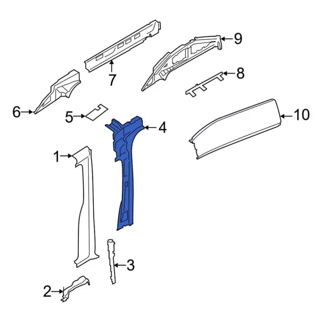 NK4Z6124301A - Body: Outer Center Pillar for Ford: E-Transit, Transit-150, Transit-250, Transit-350, Transit-350 HD Image