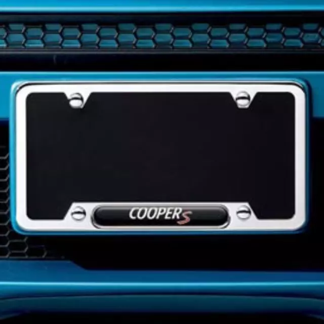 82120307593 - Exterior: License Plate Frame - Cooper S - Black for Mini: Cooper, Cooper Clubman, Cooper Countryman, Cooper Paceman Image