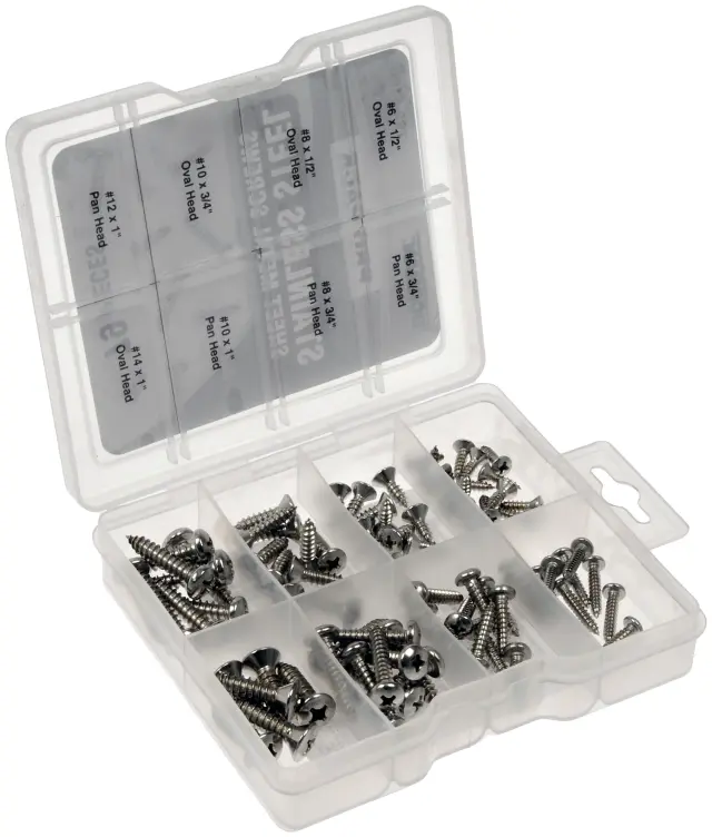 799510D - : Pro Pack Sheet Metal Screws Stainless Steel - 79 Pieces for Dorman Image