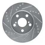 63176067L - : DFC Brake Rotor - Drilled and Slotted - Silver for DYNAMIC FRICTION Image