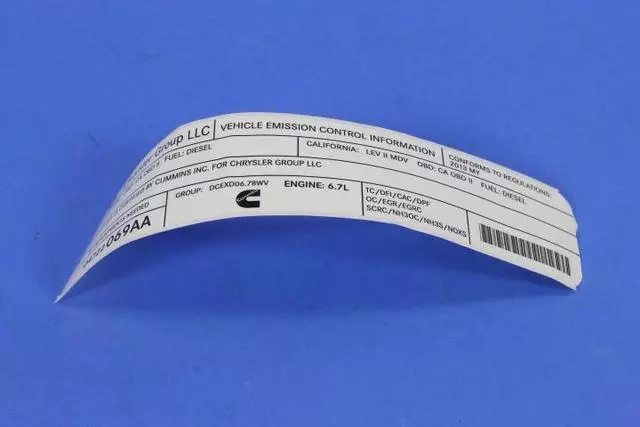 4722069AA - Labels: Vehicle Emission Control Information Label for Mopar Image