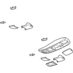 6L2Z78519A70AAB - Body: Overhead Console for Ford: Explorer | Mercury: Mountaineer Image