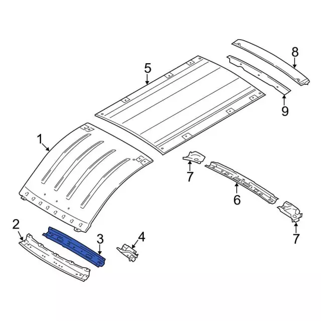 SK4Z6150244B - Body: Front Bow for Ford: E-Transit, Transit-150, Transit-250, Transit-350, Transit-350 HD Image