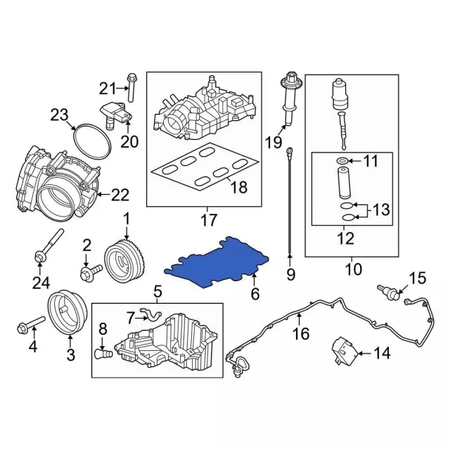 Engine Oil Pan Gasket - Ford (JT4Z-6710-B)