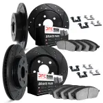 851403027 - : DFC Rotors-Drilled &amp; Slotted-Black w/ 5000 Advanced Brake Pads Incl Hdw for DYNAMIC FRICTION Image