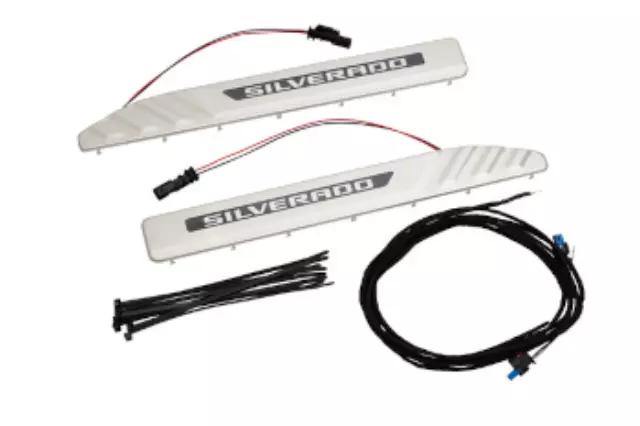 85527845 - Exterior: Illuminated Front Door Sill Plates for Chevrolet: Silverado 1500, Silverado 2500 HD, Silverado 3500 HD Image