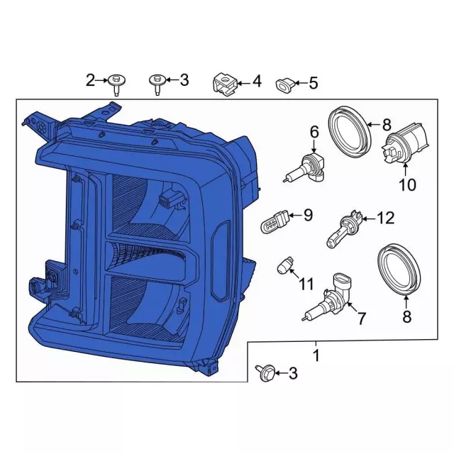 PC3Z13008G - Electrical: Headlamp Assembly for Ford: F-250 Super Duty, F-350 Super Duty, F-450 Super Duty, F-550 Super Duty Image