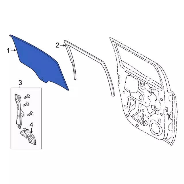 Glass Door - Ford (KB3Z-2621411-C)