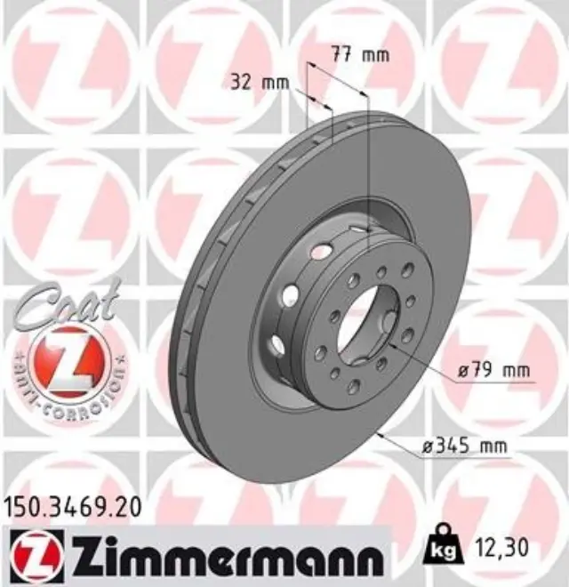 150346920 - : Zimmermann 150.3469.20 Disc Brake Rotor for ZIMMERMANN Image