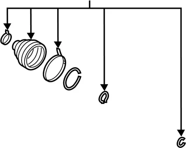 C9G41EB70J - Front Drive Axle: Inner Cv Joint Boot for INFINITI: QX56, QX80 Image