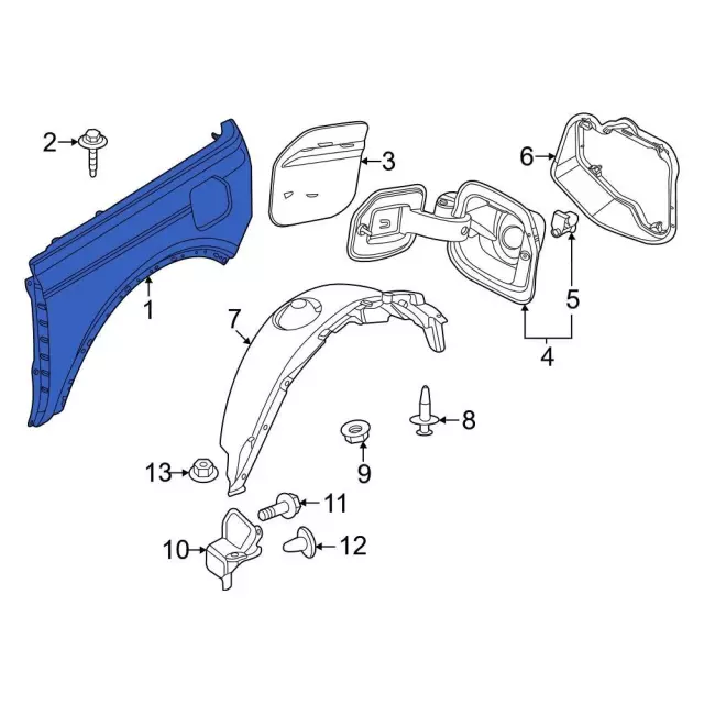 M2DZ9827841C - Body: Quarter Panel for Ford Image