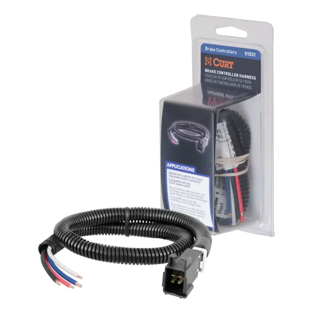 51531 - : Universal Trailer Brake Controller Harness with Pigtails for CURT Image