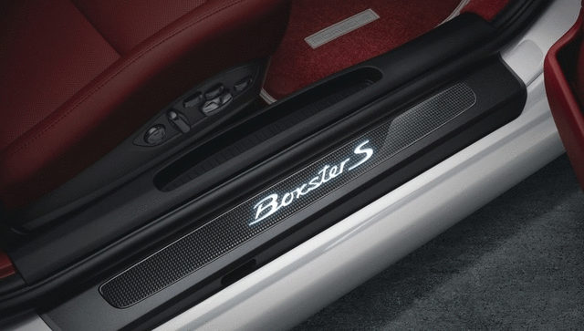 98104480036 - Exterior: 2016-2023 Porsche - Door Entry Guards In Carbon - Illuminated for Porsche: 718 Spyder, Boxster Image