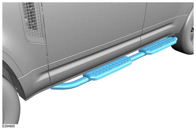 VPLEXCLFSS01 - Exterior: Fixed Side Steps - With Clips - 110 &amp; 130 for Land Rover: Defender 110, Defender 90 Image