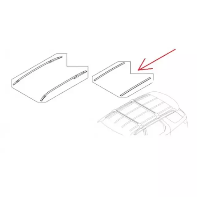 VPLCR0135 - Serviceable Components: Roof Rail Ditch Finishers - Silver for Land Rover: Discovery Sport Image