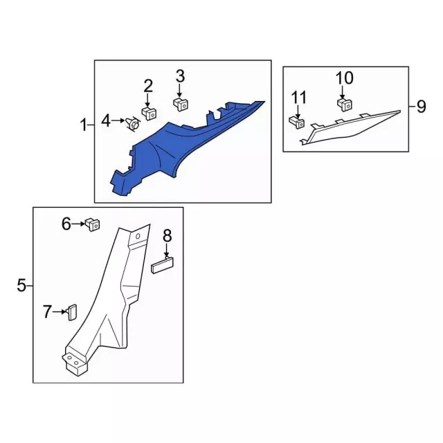 HS7Z7831012BF - Body: Upper Quarter Trim for Ford: Fusion, Police Responder Hybrid, SSV Plug-In Hybrid Image