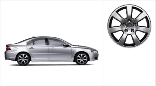 30756702 - Wheels: 2007-2018 Volvo Aluminum Rim Oden 7 X 16in - Silver Stone for Volvo: S60, S80, V60 Image