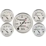 1601 - : GAUGE KIT, 5 PC., 3 1/8" &amp; 2 1/16", MECH. SPEEDOMETER, OLD TYME WHITE for AutoMeter Image