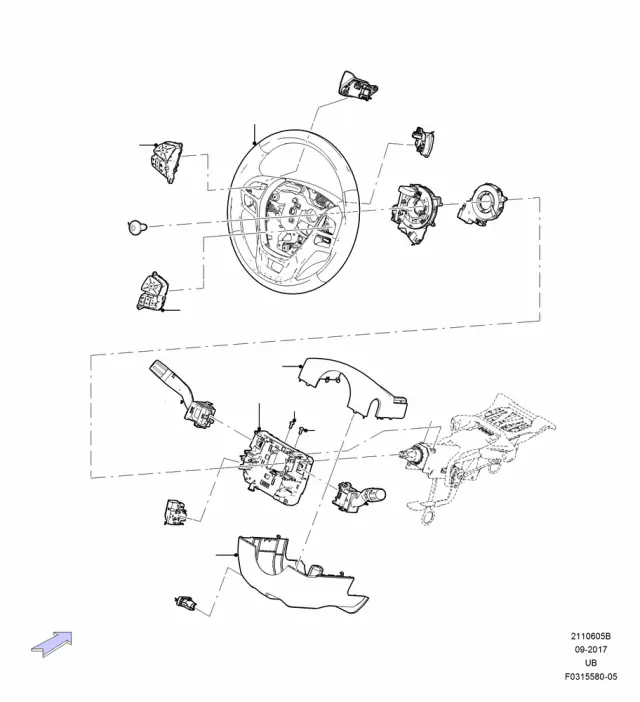 FB5Z3600RA - Steering: Steering Wheel for Ford Image