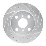 63176026R - : DFC Brake Rotor - Drilled and Slotted - Silver for DYNAMIC FRICTION Image