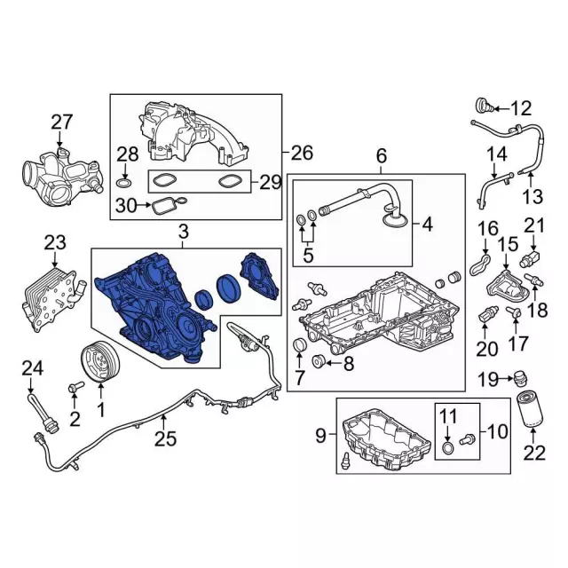 Pump Assembly Oil - Ford (LC3Z-6600-F)