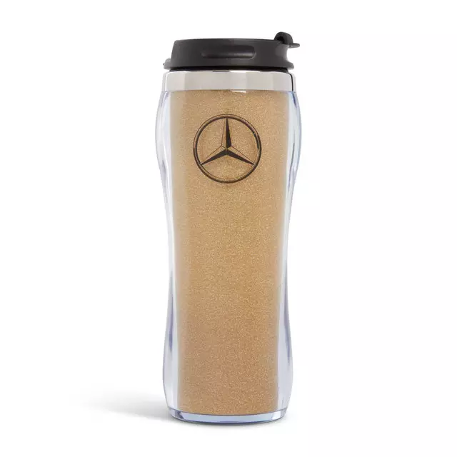 152353100 - : Mer 12oz Brilliance Glitter Tumbler Gold for Mercedes-Benz Image