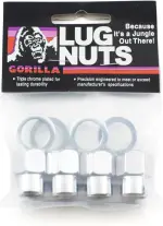 73077SMB - : Short Mag Open End 13/16" Hex 7/16"-20 Chrome Pack of 4 Lug Nuts and 4 Washers for Gorilla Automotive Image