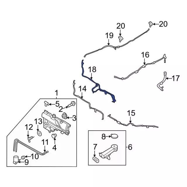 Hose Windshield Washer - Ford (M2DZ-17A605-S)