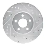 63139012R - : DFC Brake Rotor - Drilled and Slotted - Silver for DYNAMIC FRICTION Image