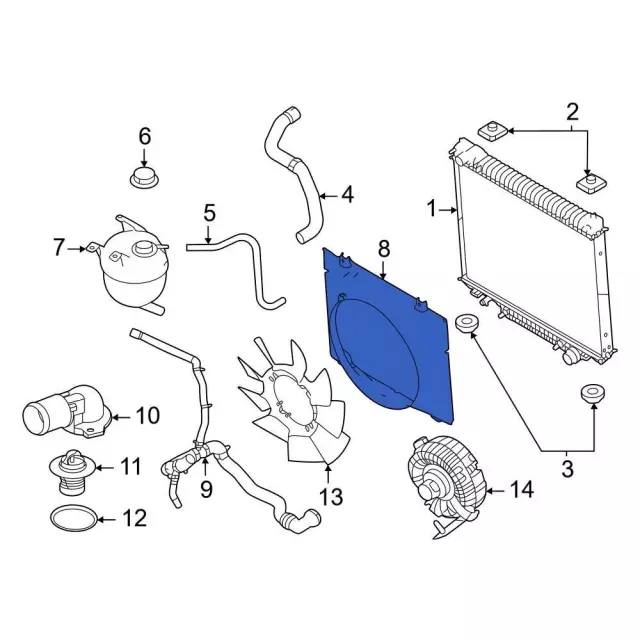 LC2Z8146A - Cooling System: Fan Shroud for Ford: E-350 Super Duty, E-450 Super Duty Image