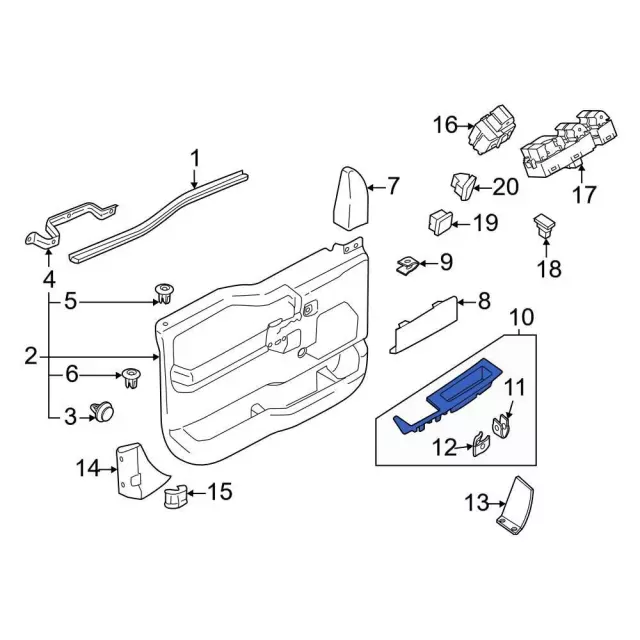 Door Window Switch Bezel - Ford (ML3Z-14528-DB)