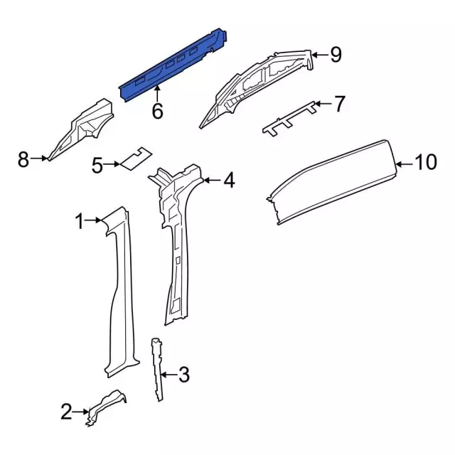 BK3Z6151213M - Body: Upper Rail for Ford Image