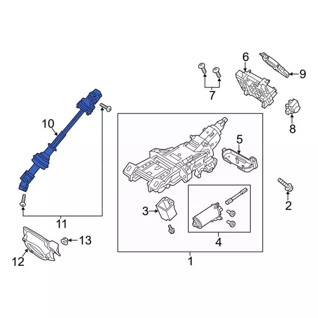 BE9Z3B676D - Steering: Lower Shaft for Ford Image