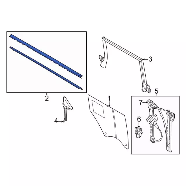 Door Window Belt Weatherstrip - Ford (M2DZ-7821457-B)