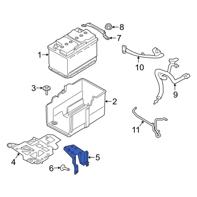 Support Battery Tray - Ford (JX6Z-10A666-D)