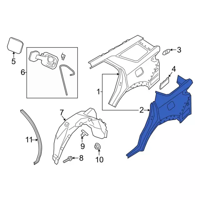 NB5Z7827841A - Body: Quarter Panel for Ford: Explorer, Police Interceptor Utility Image