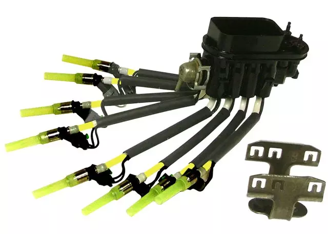 2173029 - Air and Fuel Delivery: Fuel Injector Kit with Bracket for Cadillac: Escalade | Chevrolet: C1500, C2500, C3500, Express 1500, Express 2500, Express 3500, K1500 Pickup, K2500 Pickup, K3500 Pickup, P30, Suburban C1500, Suburban C2500, Suburban K1500, Suburban K2500, Tahoe | GMC: C1500 Pickup, C2500 Pickup, C3500 Pickup, K1500 Pickup, K2500 Pickup, K3500 Pickup, P3500, Savana 1500, Savana 2500, Savana 3500, Suburban C1500, Suburban C2500, Suburban K1500, Suburban K2500, Yukon Image