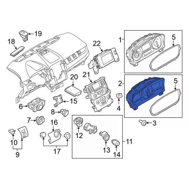 BT4Z10849GD - Body: Cluster Assembly for Ford: Edge Image